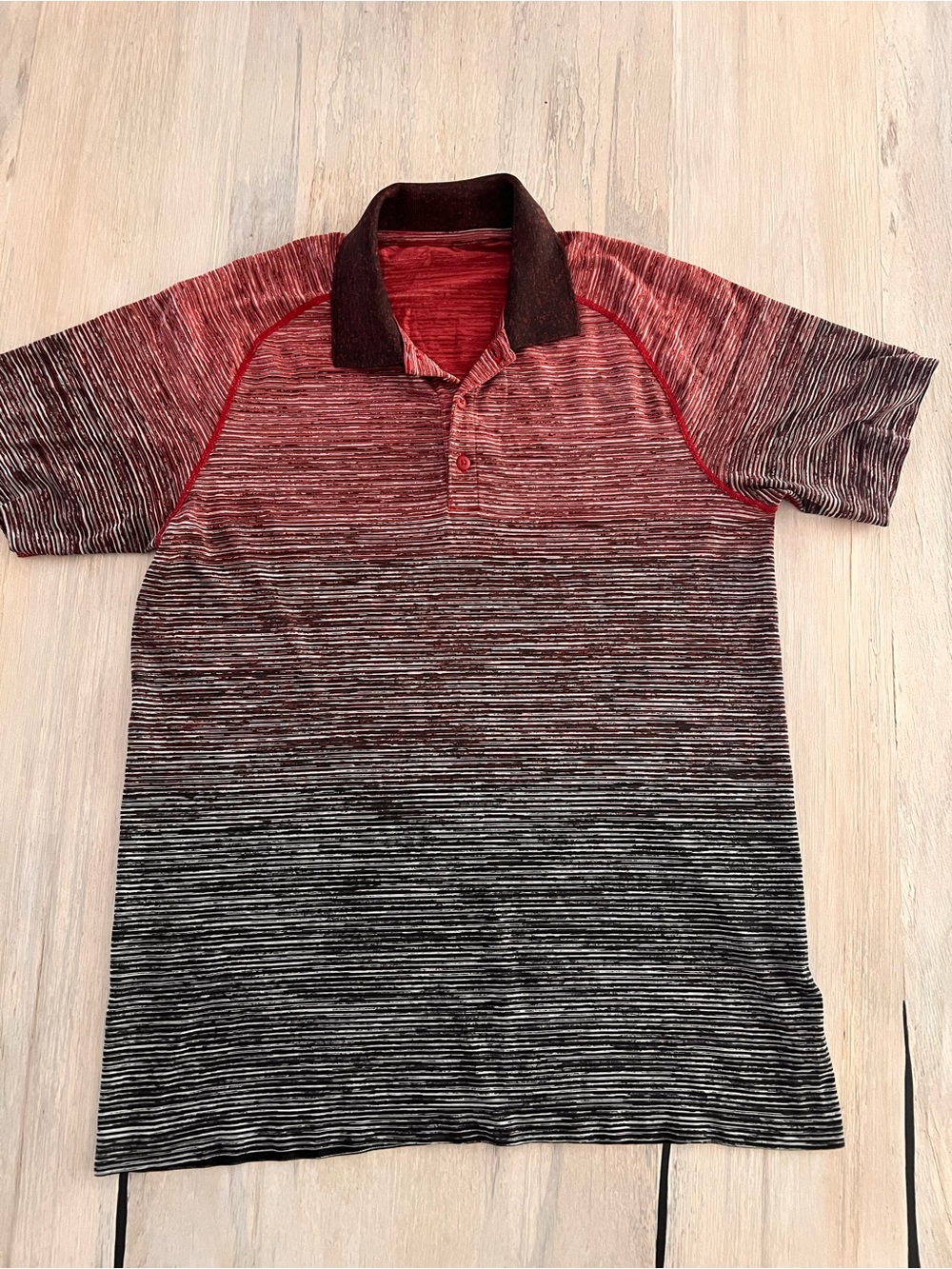 Lululemon Metal Vent Tech Polo Dark Red / White / Obsidian / Black Large